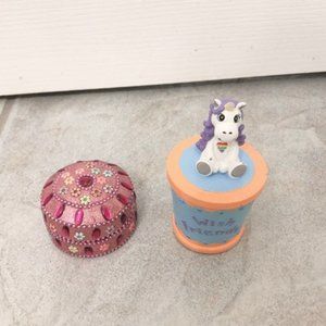 Cute Jewelry Case and Unicorn/ Rainbow Trinket